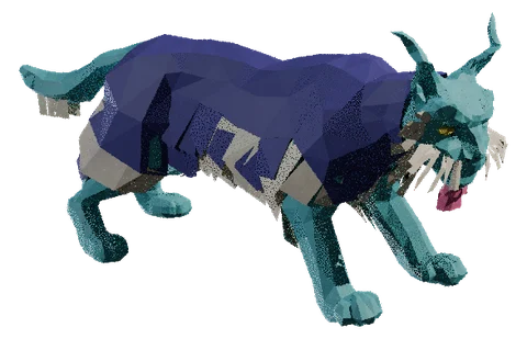 Prowlune, low-poly lynx/bobcat, 3D render