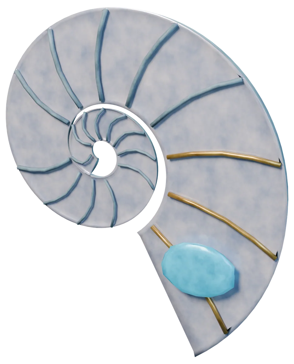 Nautilus, atlantis biome material, 3D render