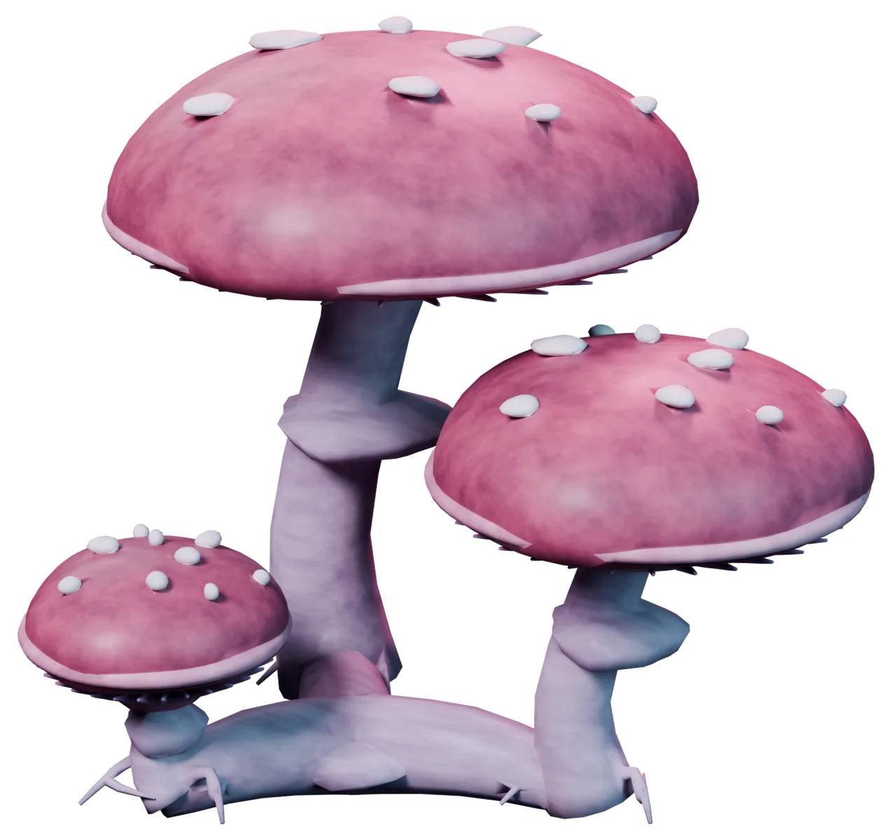 Ringcaps, mushroom biome material, 3D render