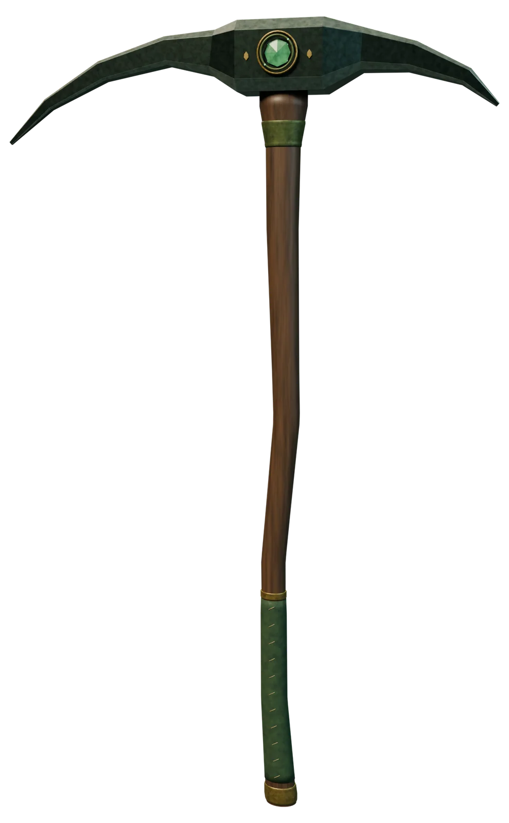Elderforge pickaxe, forest biome, 3D render